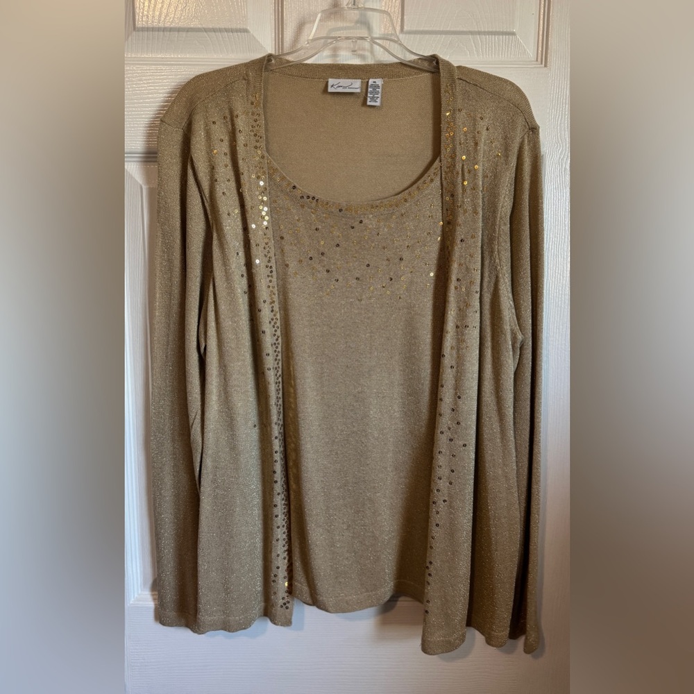 Gold Sequin Cardigan Kim Rogers Twofer